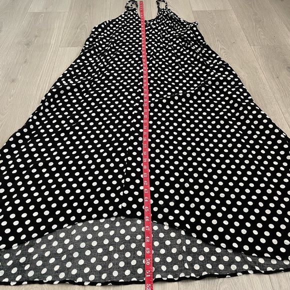 Black and White Polkadot Long Maxi Dress with Pockets Super Light and Flowy - Picture 11 of 12